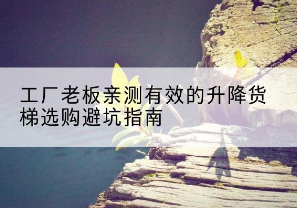 睢阳升降货梯怎么选-工厂老板亲测有效的升降货梯选购避坑指南